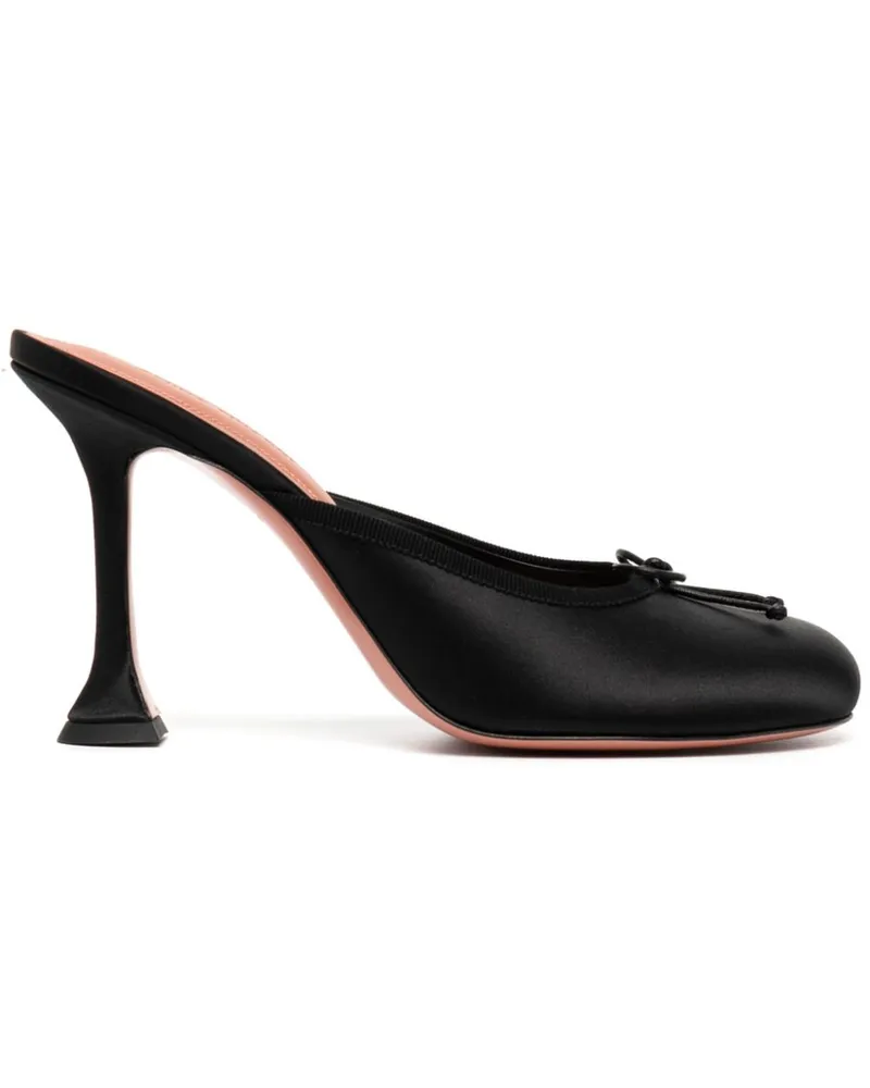Amina Muaddi Lila Mules 95mm - Schwarz Schwarz