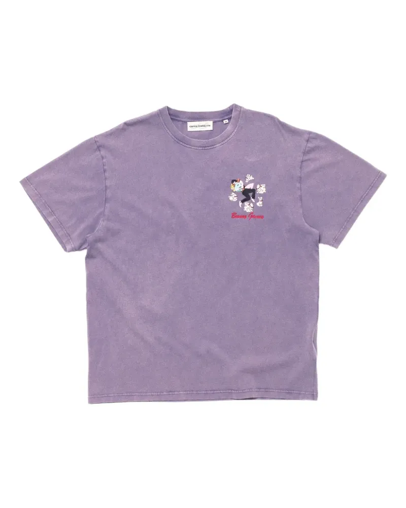 Carne Bollente embroidered bunny games t-shirt - Violett Violett