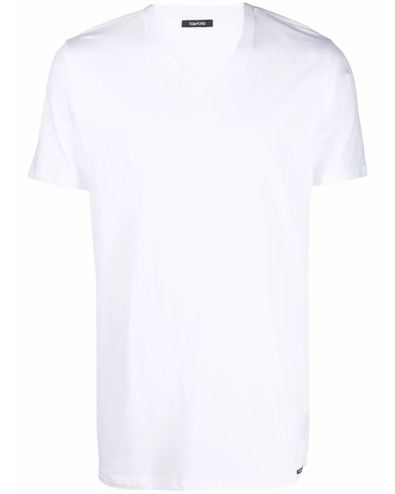 Tom Ford T-Shirt mit V-Ausschnitt - Weiß Weiß