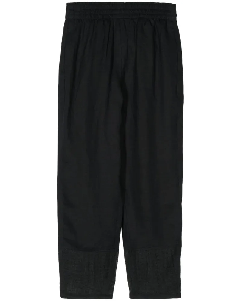 Emporio Armani Tapered-Hose aus Leinen - Schwarz Schwarz