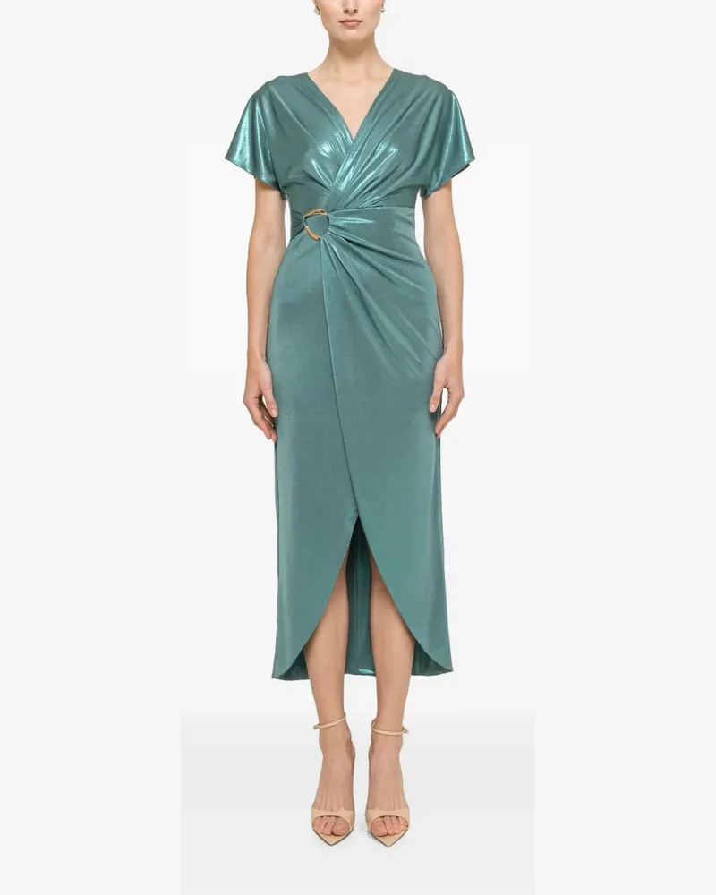 NISSA metallic-detail midi dress - Grün Grün