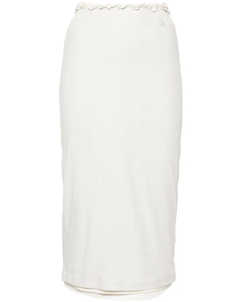 Jil Sander Midirock im Layering-Look - Nude Nude