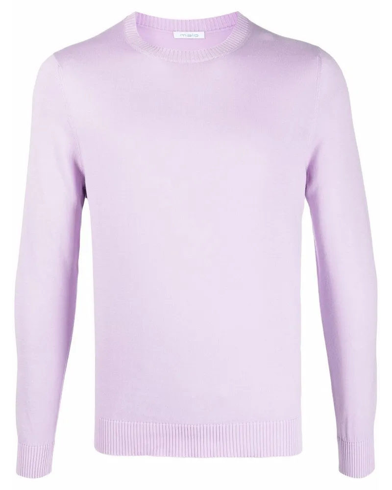 Malo Pullover mit rundem Ausschnitt Violett
