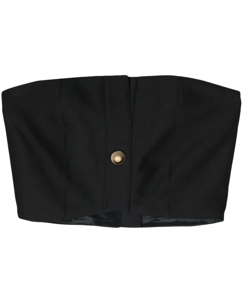 Rokh Trägerloses Tube Cropped-Top - Schwarz Schwarz