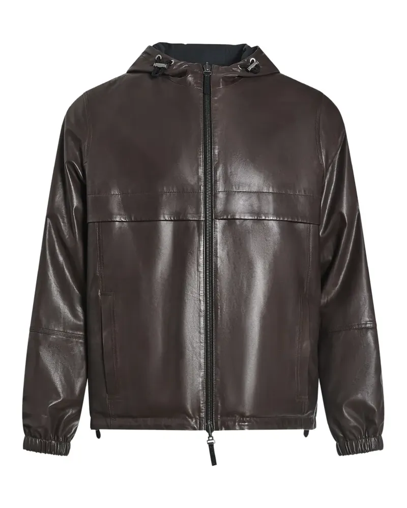 Yves Salomon Wendbarer Hoodie aus Kalbsleder - Braun Braun