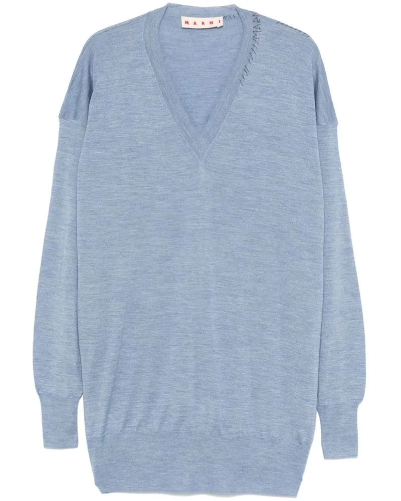 Marni Pullover mit V-Ausschnitt - Blau Blau
