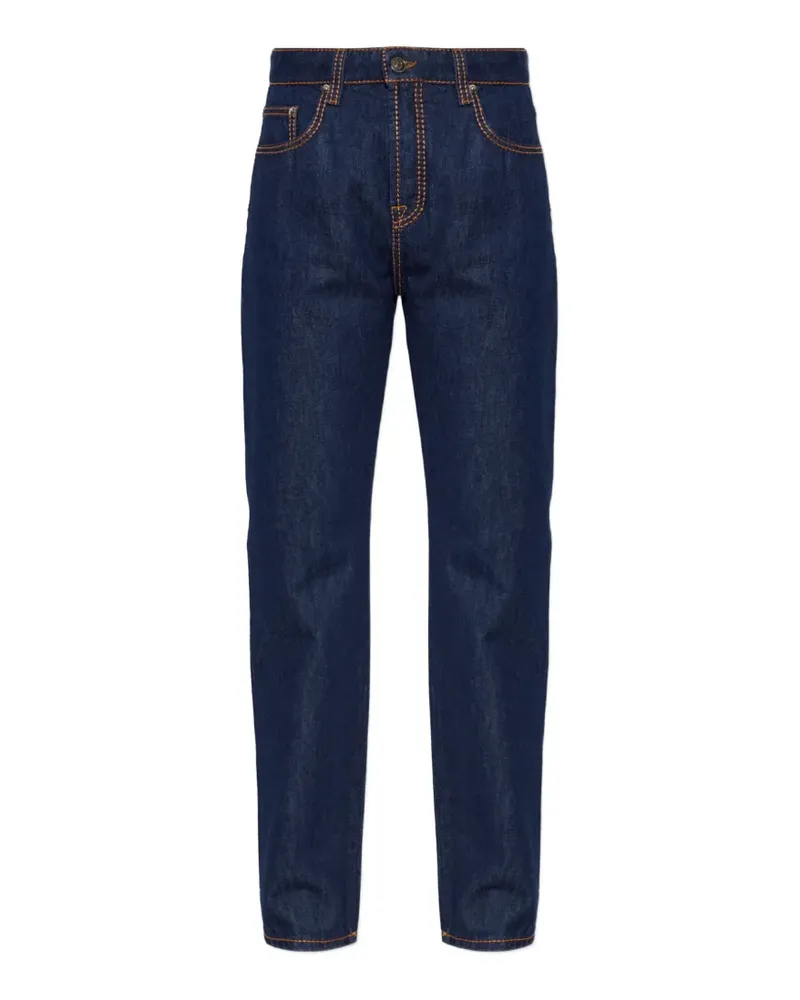 Versace contrast-stitch tapered jeans - Blau Blau
