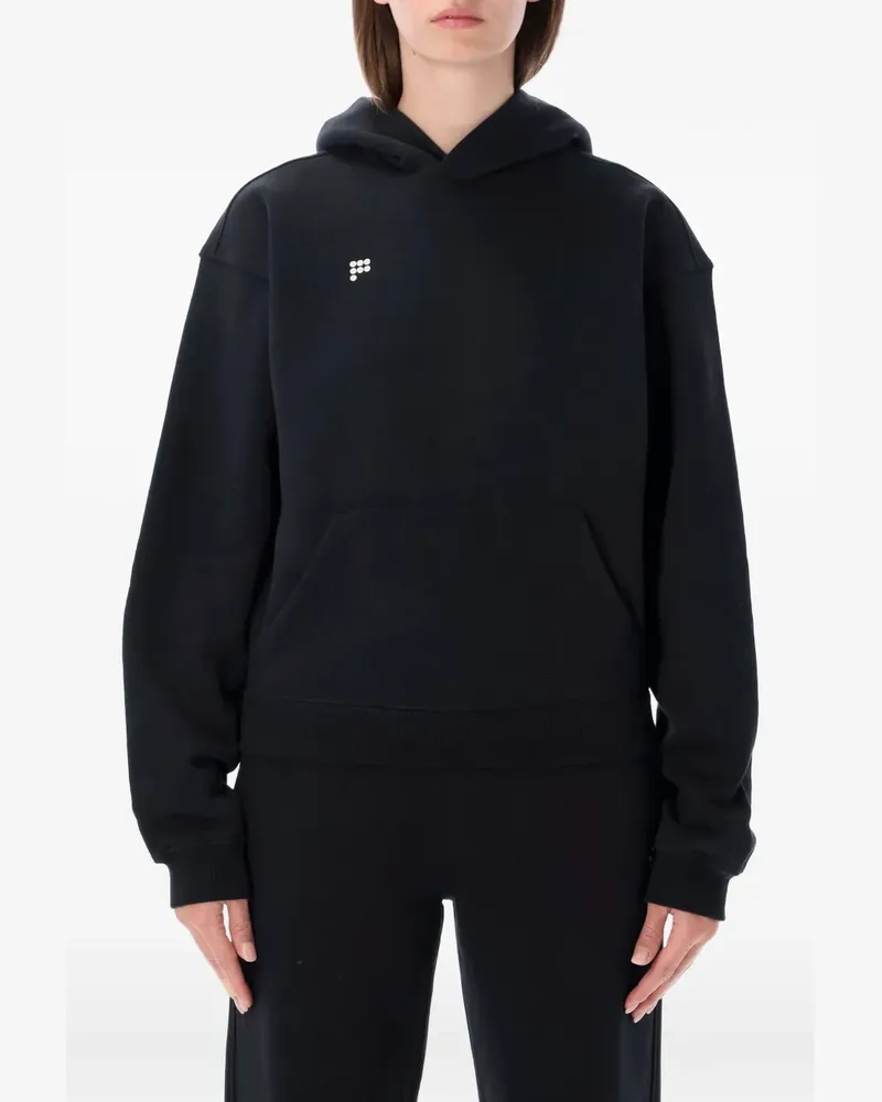 PANGAIA logo-print hoodie - Schwarz Schwarz