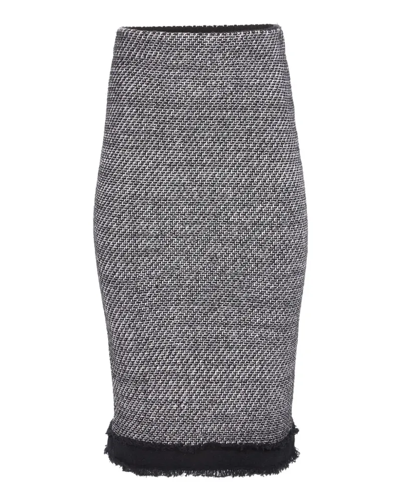 Nina Ricci Tweed-Minirock mit ausgefransten Kanten - Grau Grau