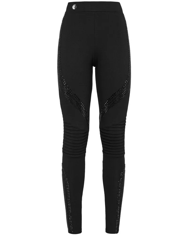 Philipp Plein Leggings mit Kristallen - Schwarz Schwarz