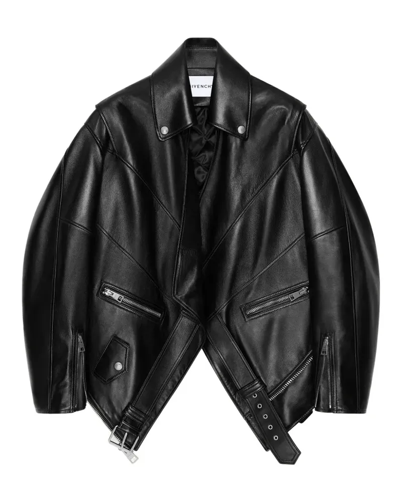 Givenchy Back-to-Front-Bikerjacke aus Leder - Schwarz Schwarz