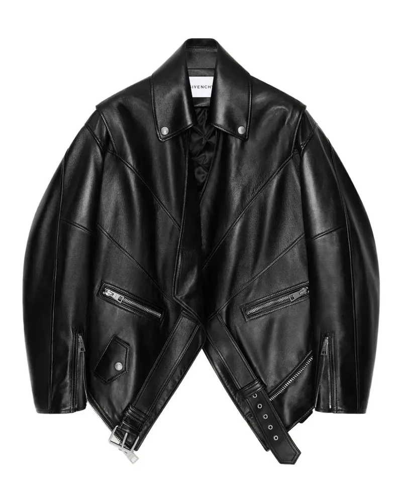 Givenchy Back-to-Front-Bikerjacke aus Leder - Schwarz Schwarz