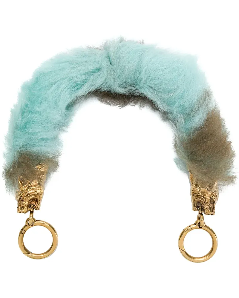 Prada Handtaschenriemen mit Shearling - Blau Blau