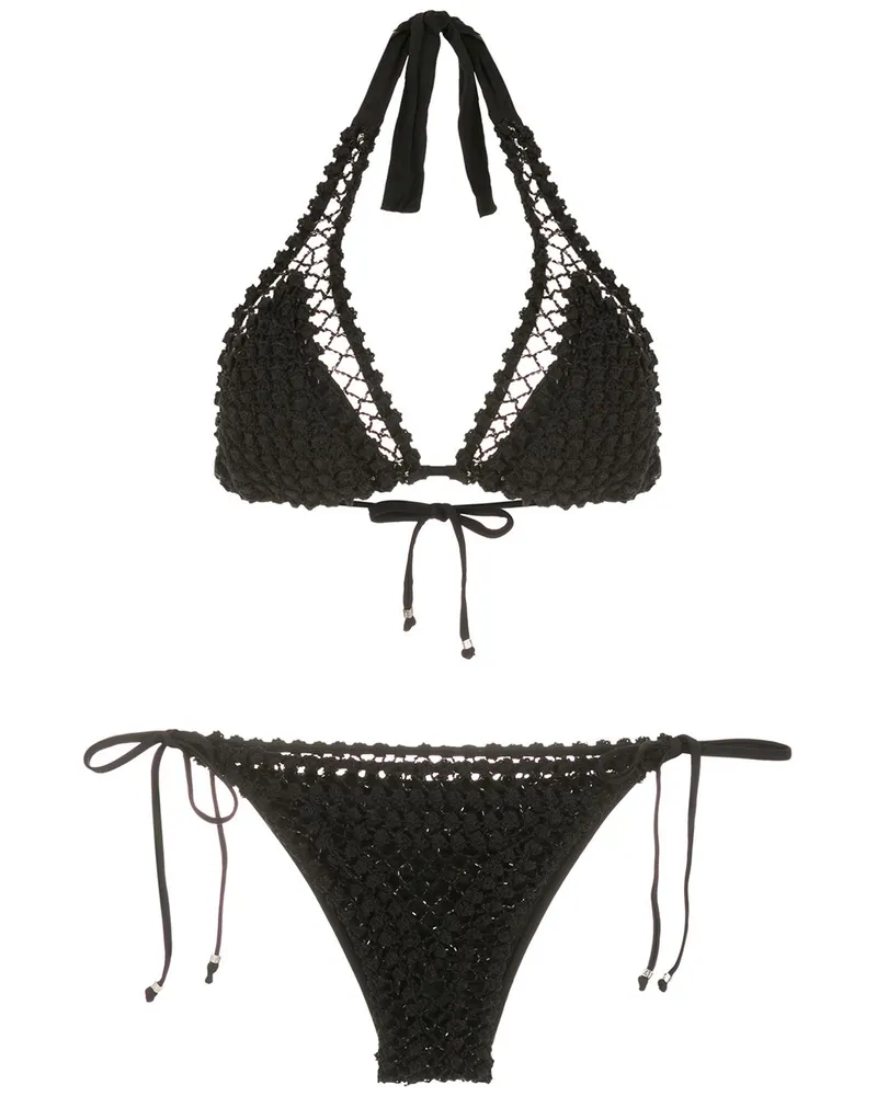 Amir Slama Gehäkelter Bikini - Schwarz Schwarz