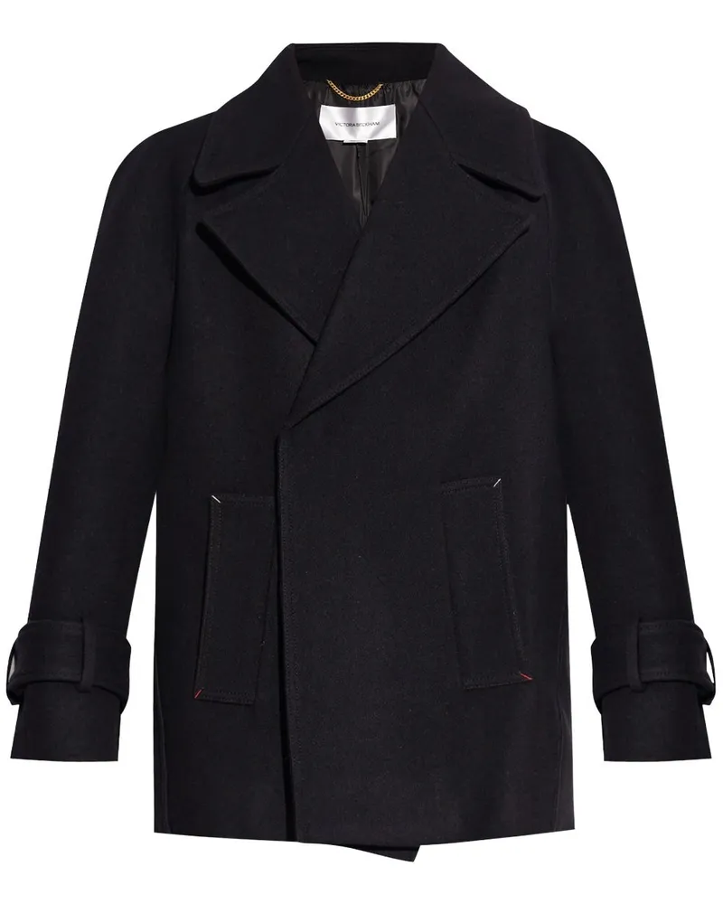 Victoria Beckham Doppelreihiger Mantel - Schwarz Schwarz