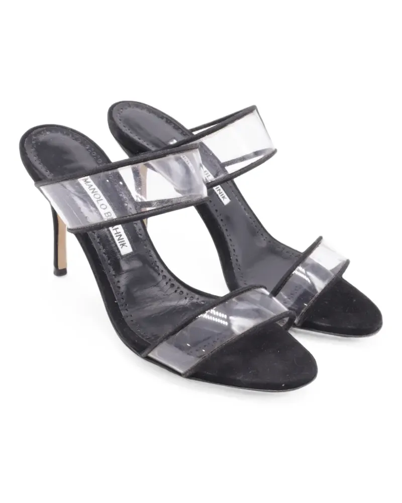 Manolo Blahnik Mules mit PVC-Riemen - Schwarz Schwarz