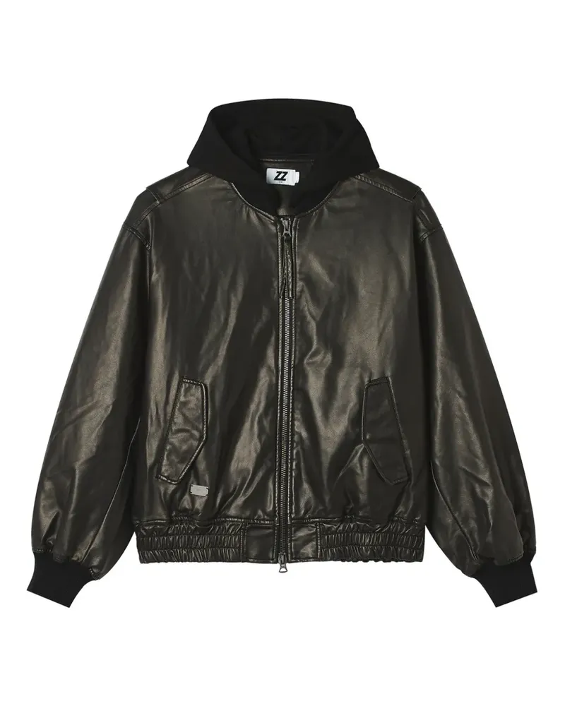Izzue Bomberjacke mit Kapuze - Schwarz Schwarz