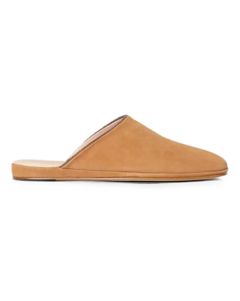 Fabiana Filippi suede flat mules - Nude Nude