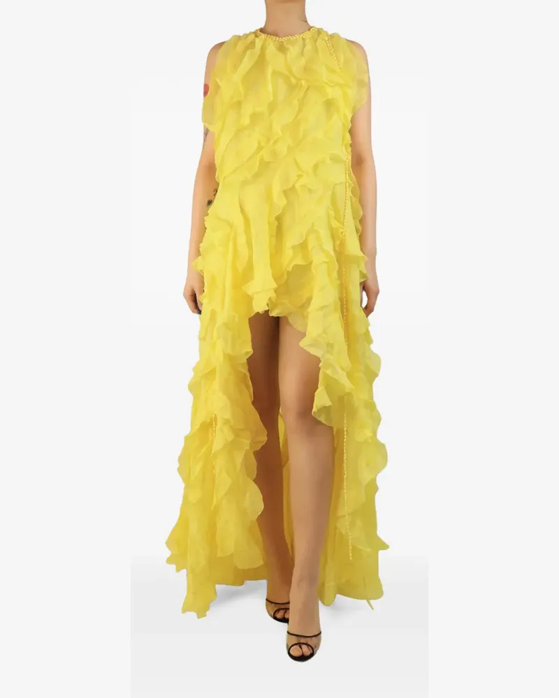 Zimmermann Wonderland ruffle asymmetric dress - Gelb Gelb