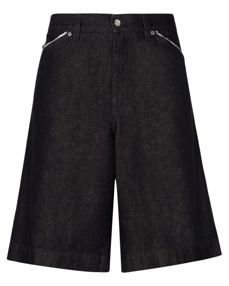 Dolce & Gabbana Bermudas mit Logo-Schild - Schwarz Schwarz