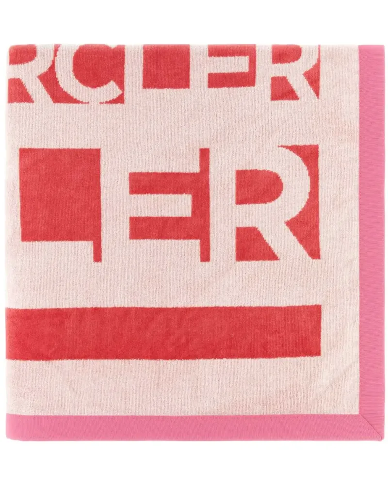 Moncler Badetuch mit Logo-Print - Rot Rot