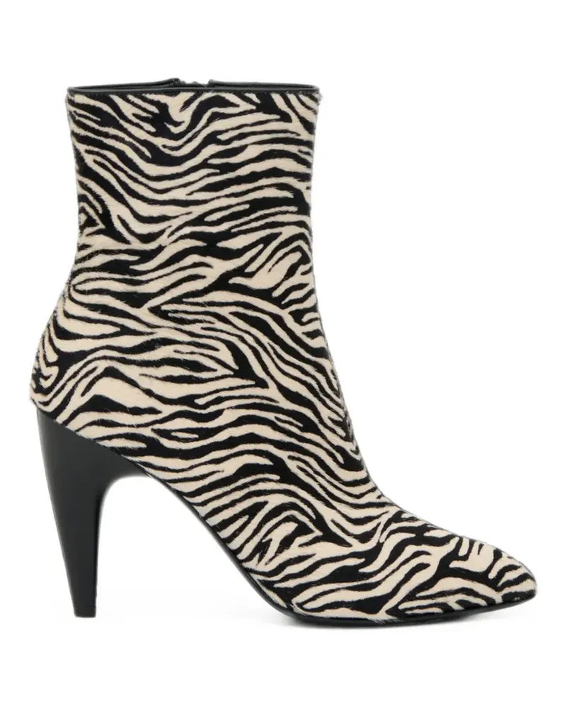 Isabel Marant Jany zebra-print ankle boots - Nude Nude