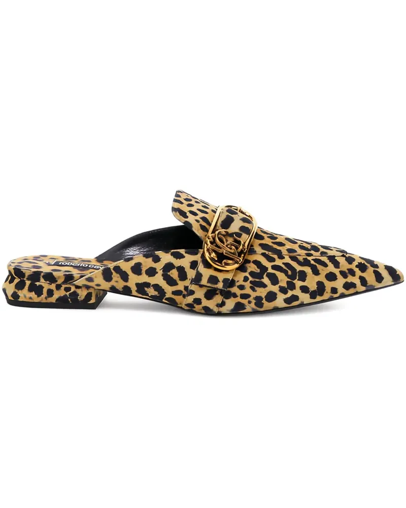 Roberto Cavalli Spitze Pumps mit Leoparden-Print - Braun Braun