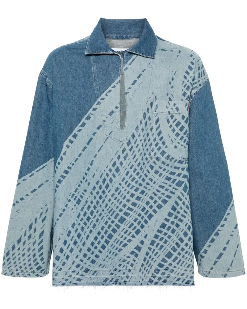 Loewe Jeanshemd mit Laser-Print - Blau Blau