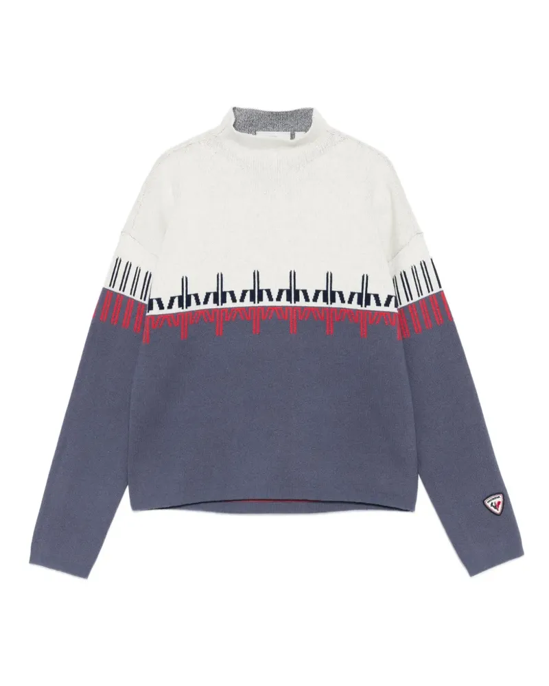 Rossignol Gemusterter Pullover mit Stehkragen - Blau Blau