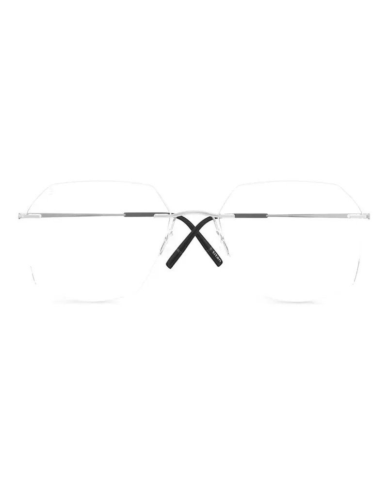 Silhouette Geometrische Minimal Art Stellar Brille aus TItan - Silber Silber