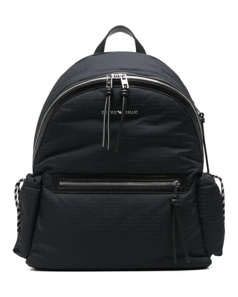Emporio Armani logo-jacquard backpack - Blau Blau