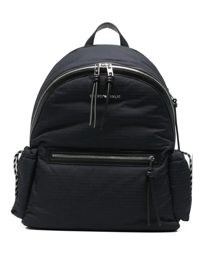 Emporio Armani logo-jacquard backpack - Blau Blau