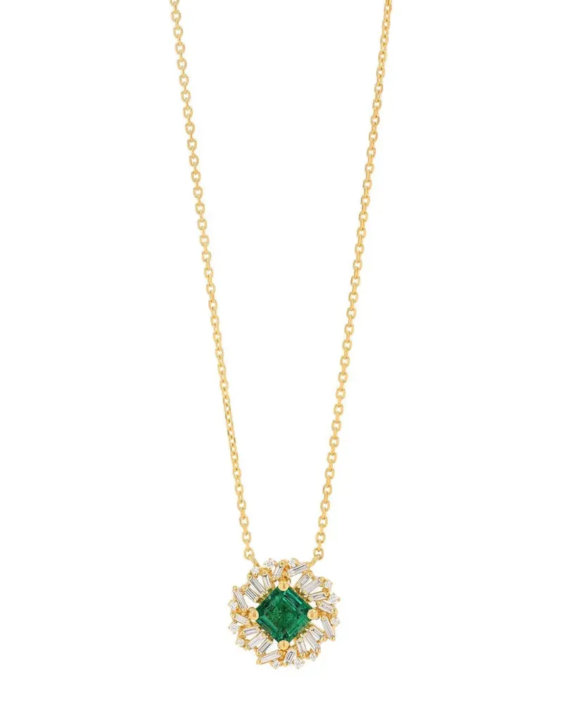 Suzanne Kalan Halskette mit Diamant und Smaragd - Gold Gold
