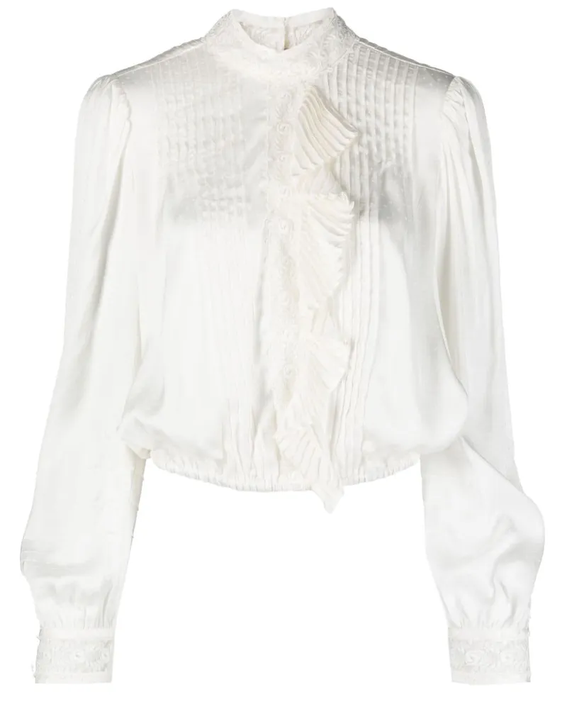 Twin-Set Bluse mit Spitze - Weiß Weiß