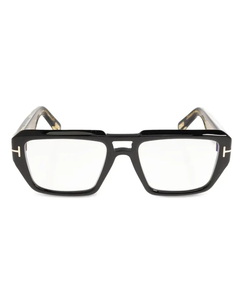 Tom Ford T-motif geometric-frame glasses - Schwarz Schwarz