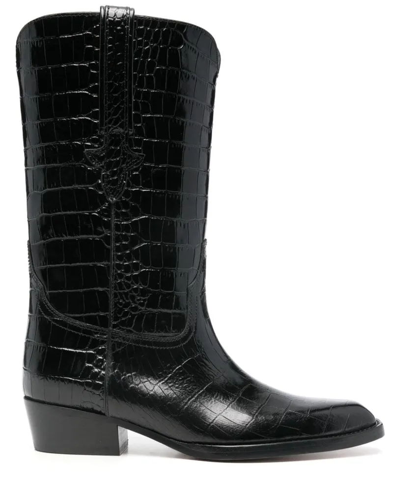 Paris Texas Hilda Stiefel 35mm - Schwarz Schwarz