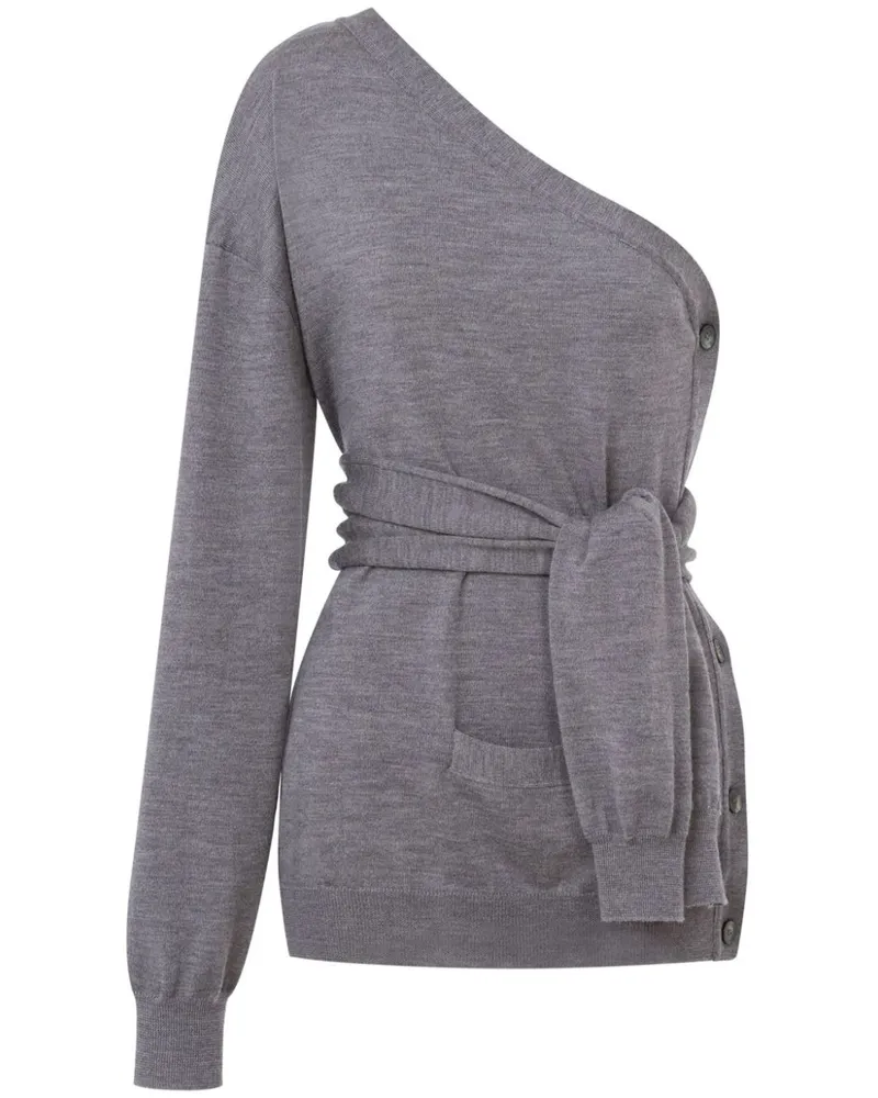 Moschino One-Shoulder-Pullover - Grau Grau