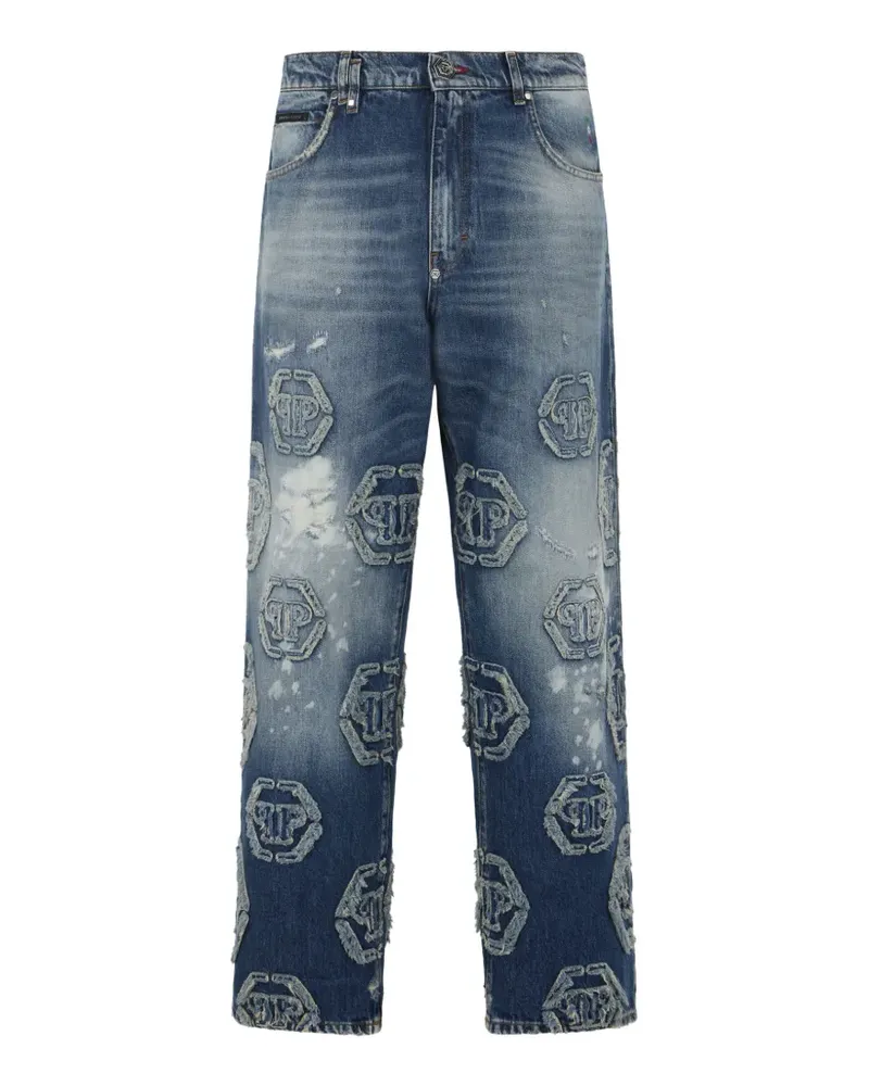 Philipp Plein Jeans mit Monogramm - Blau Blau