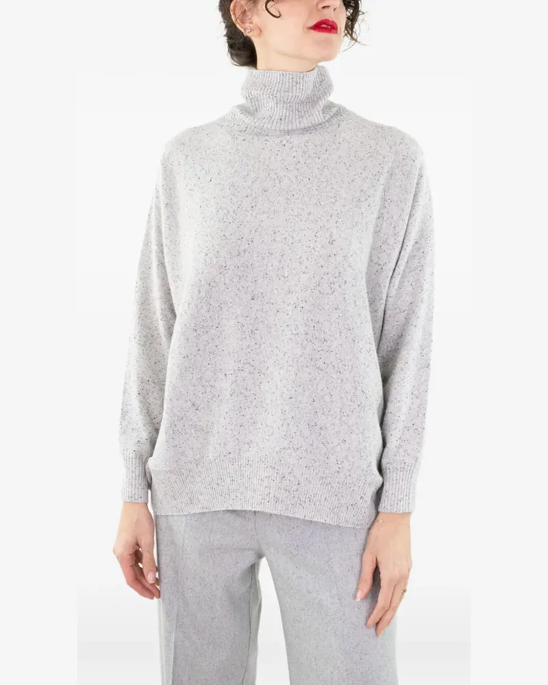 D.EXTERIOR Melierter Rollkragenpullover - Grau Grau