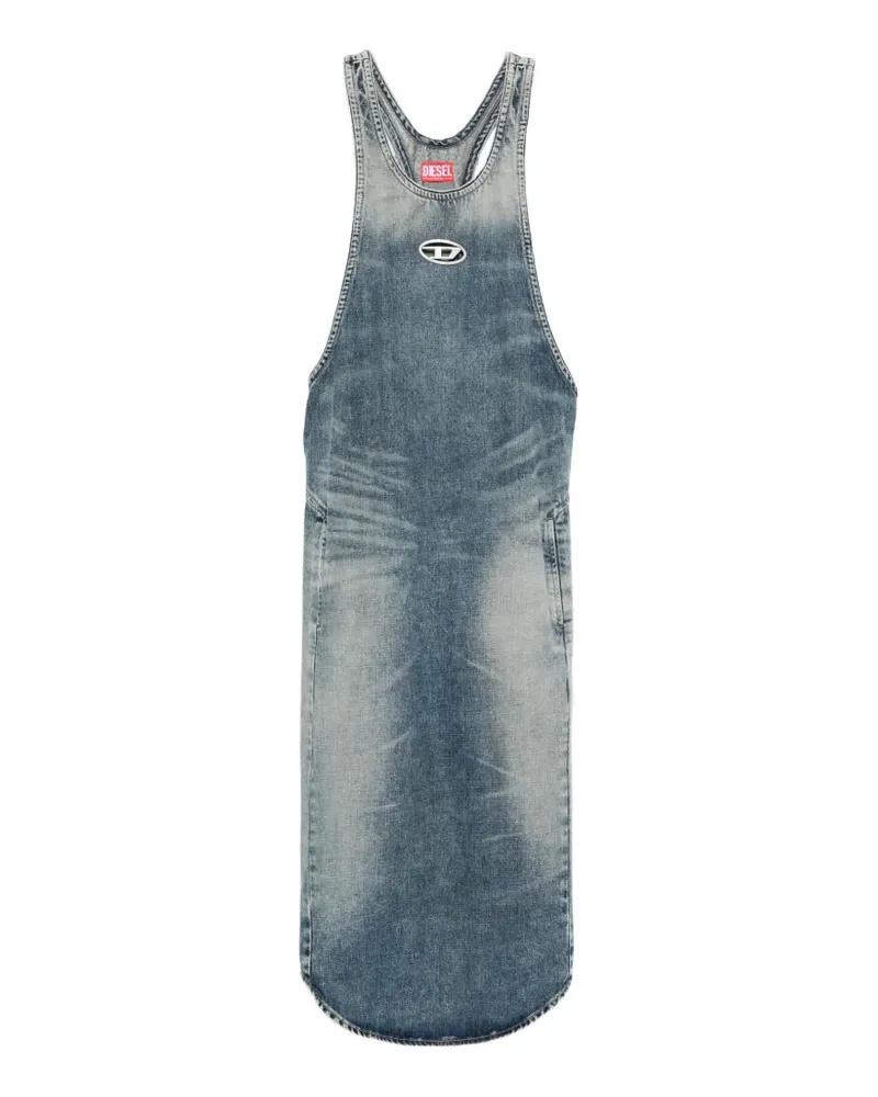 Diesel logo midi dress - Blau Blau