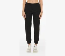 Jogginghose mit Monogramm-Print - Schwarz