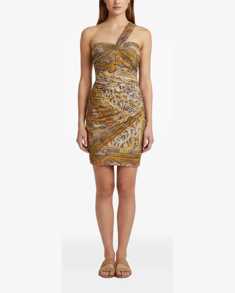 Isabel Marant One-Shoulder-Minikleid mit Raffungen - Braun Braun