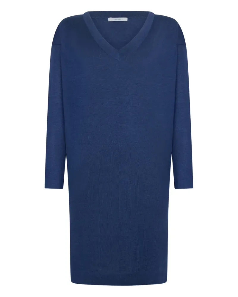 Malo V-neck midi dress - Blau Blau