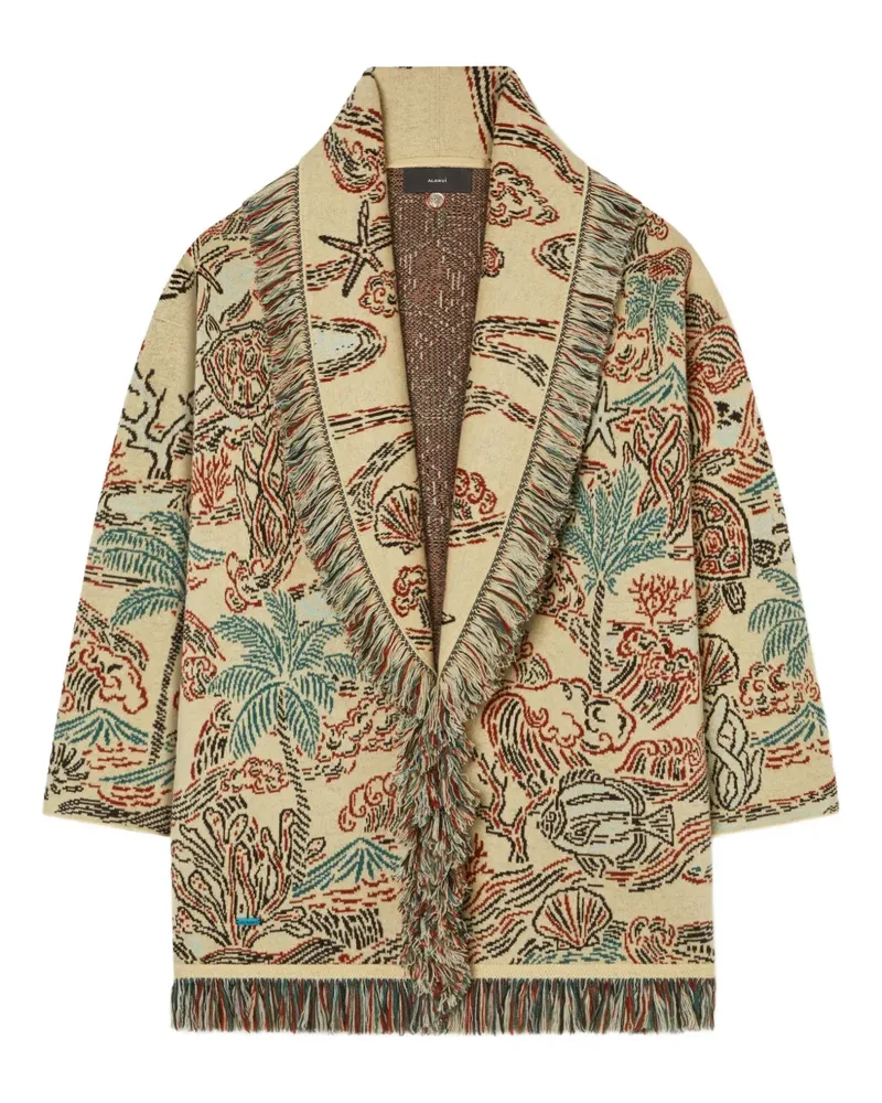 Alanui Sketched by the Ses Cardigan mit Fransen - Nude Nude