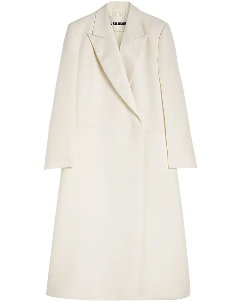 Jil Sander Klassischer Mantel - Weiß Weiß