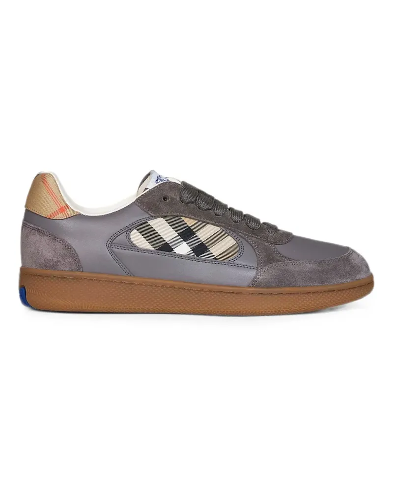 Burberry Check panelled leather sneakers - Grau Grau