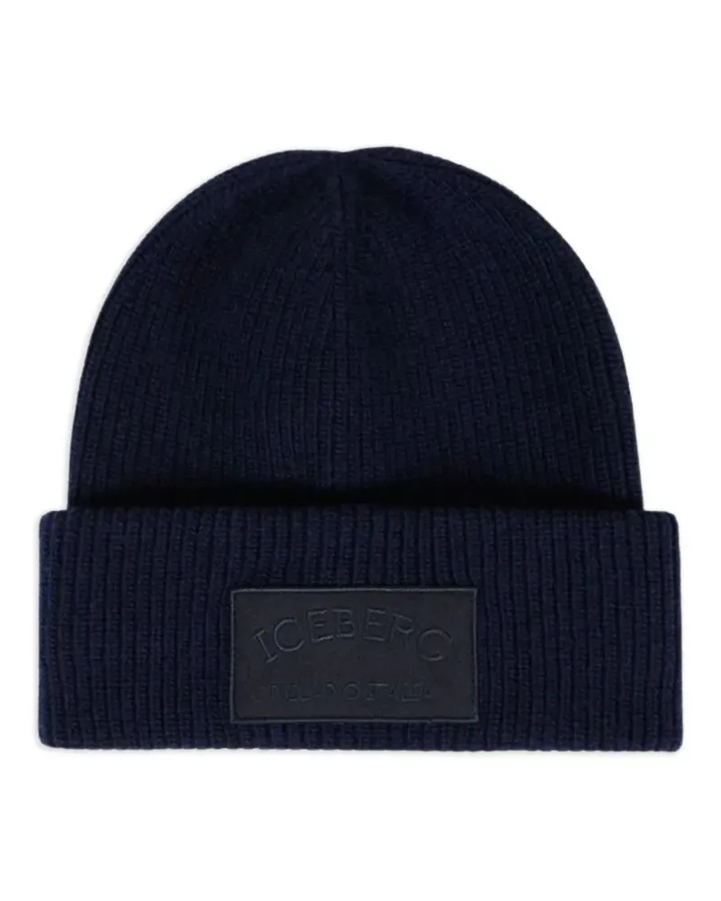 Iceberg Beanie mit Maisstickerei - Blau Blau