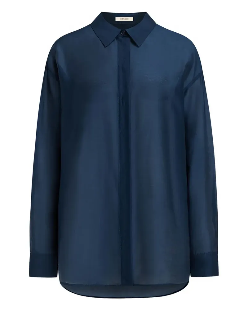 12 STOREEZ Klassisches Hemd - Blau Blau