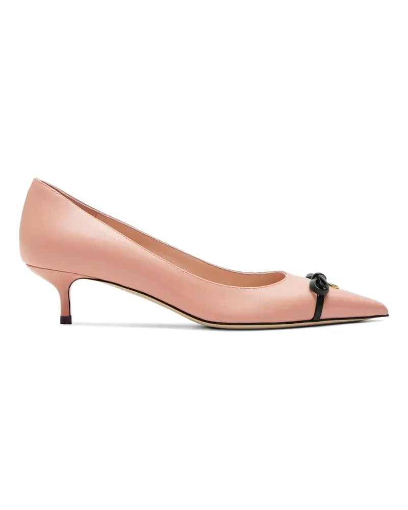 Valentino Garavani pointy bow leather pumps - Nude Nude