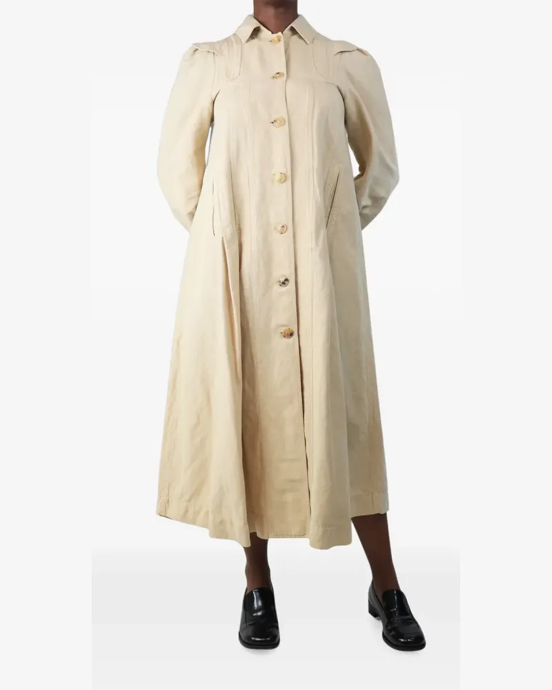 MASSCOB button-up midi dress - Nude Nude